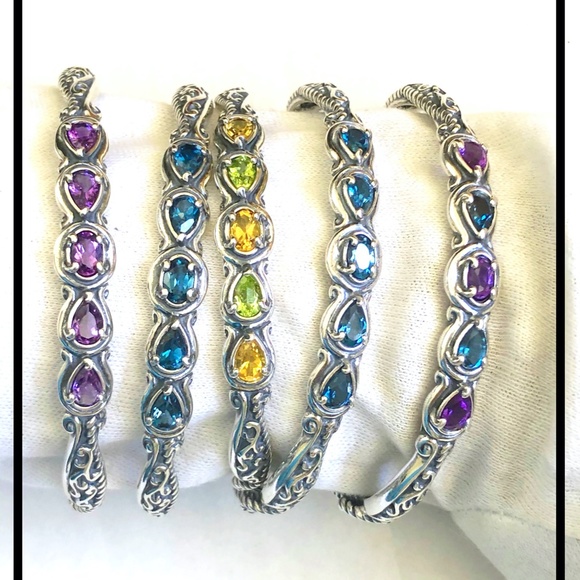 Choose ONE NWOB Sterling Cuff Gemstone Bracelet - Picture 2 of 9